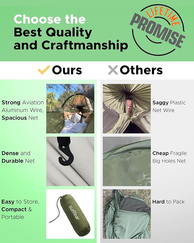 Sunyear Camping Hammock with Net - Image 2