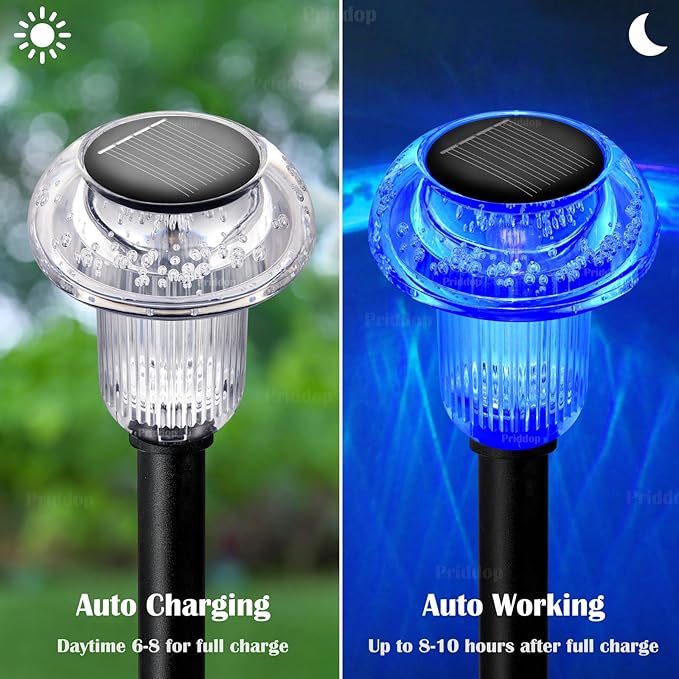 Solar Lights Outdoor Pathway Waterproof 8 Pack Color Changing LED Acrylic - Image 4