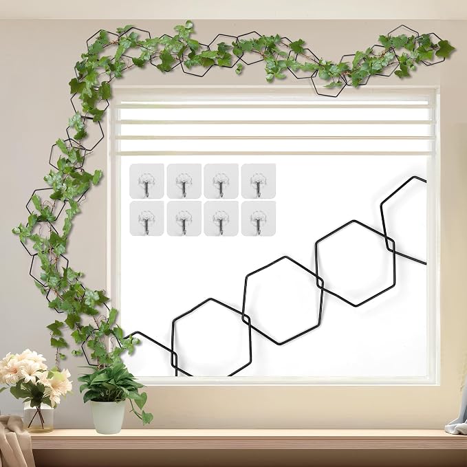 24 Pcs Chain Trellis for Climbing Plants, 120 Inch Long Metal Plant Trellis by FHWTY