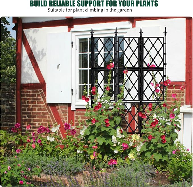 Garden Trellis for Climbing Plants Outdoor 5.25 FT, Iron Pipe Metal Support - Image 7
