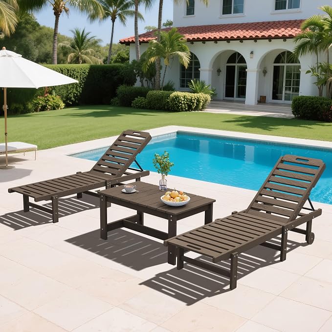 SERWALL HDPE Patio Coffee Table, Rectangle Outdoor Coffee Table, All Weather - Image 10
