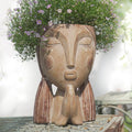 Face Planter Pots with Drainage Hole, Resin Head Planters by Saysmile