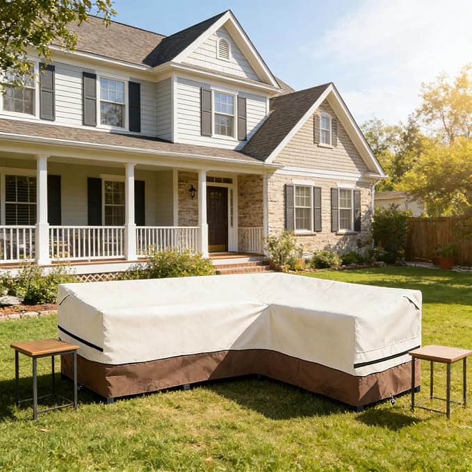 okcool Outdoor Sectional Sofa Cover Waterproof-L-Shaped Patio Furniture Covers - Image 6