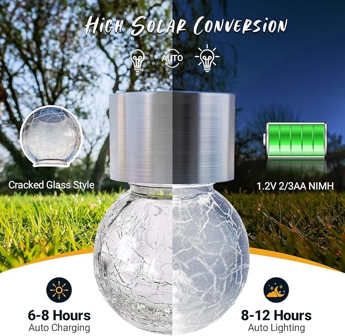 GIGALUMI Solar Lights Outdoor Waterproof, 8 Pack Solar Hanging Lights Garden - Image 4