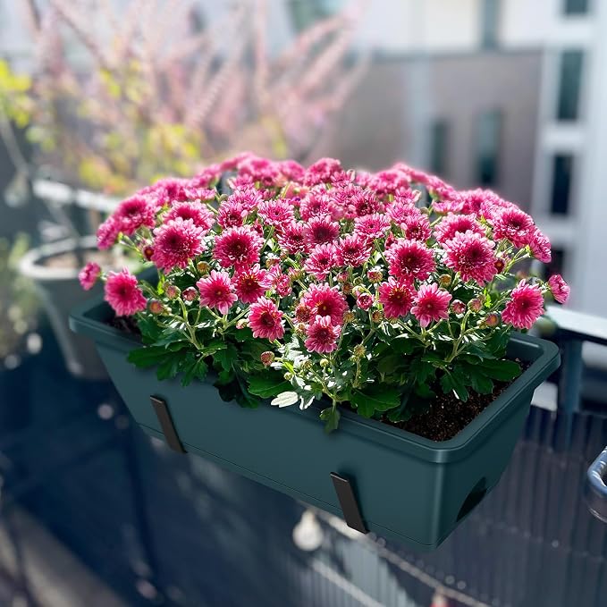 CADUKE 2 Pack Railing Planter Boxes Railing Flower Box - Image 3