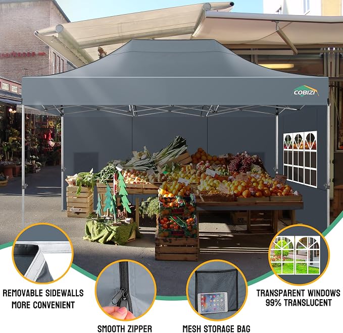 COBIZI 10x15 Pop up Canopy Tent Heavy Duty - Image 4