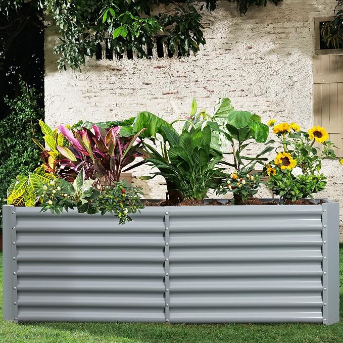 Land Guard 8×4×2ft Galvanized Raised Garden Bed, Planter Boxes Outdoor - Image 6