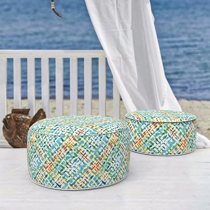 Outdoor Inflatable Stool Ottoman, All Weather Portable Footrest Stool, - Image 3