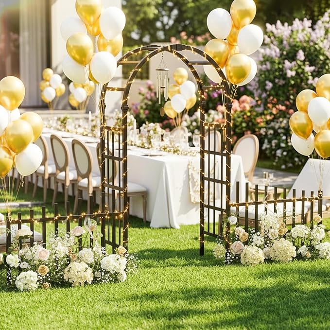 VINGLI Garden Arbor, PVC Garden Arch Trellis - Image 8
