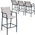 Crestlive Outdoor Bar Stools Set of 4, 500 lb Capacity Metal Patio Bar Chairs by CrestliveProducts