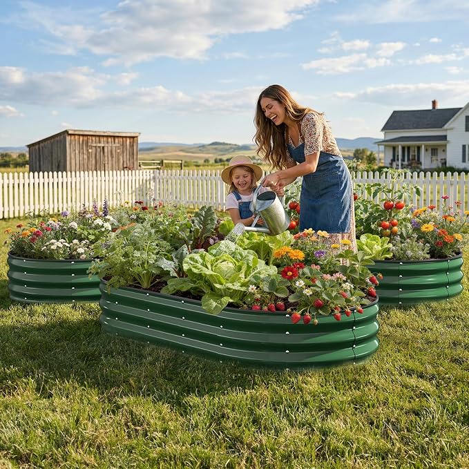 Galvanized Raised Garden Bed 6x3x1 FT, Oval Metal Raised Garden Bed Outdoor - Image 7