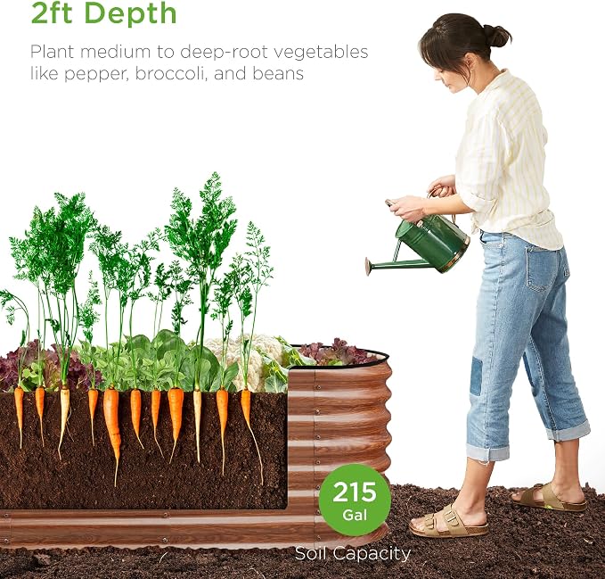 Best Choice Products 8x2x2ft Metal Raised Garden Bed, Oval Outdoor Deep Root - Image 2