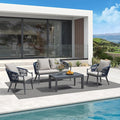 PURPLE LEAF 4-Pieces Wicker Patio Conversation Set Outdoor Rattan Sofa Patio by Unknown