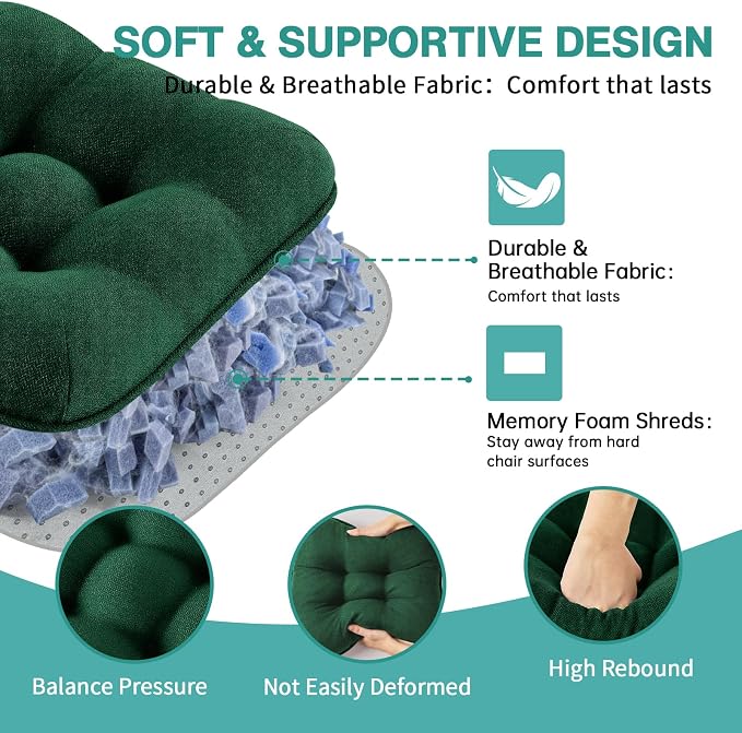 BETU Chair Cushions for Dining Chairs Set of 4, 3.5" Thick Kitchen Table Chair - Image 6