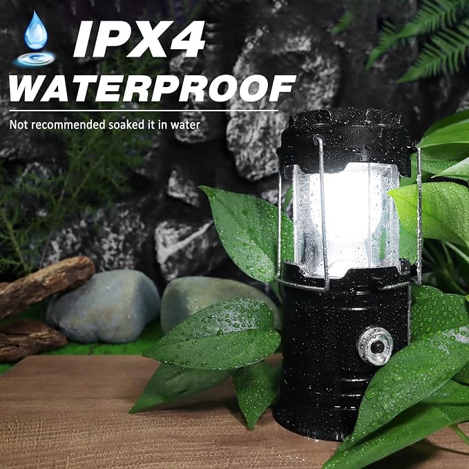 DIBMS Solar Camping Lantern, Collapsible LED Solar USB Rechargeable Lantern - Image 5