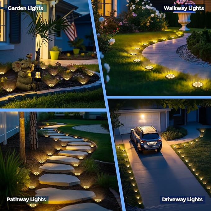 SOLPEX Mini Solar Ground Lights, 10 Pack Solar Lights Outdoor Waterproof - Image 2