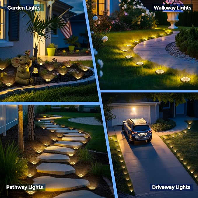 SOLPEX Mini Solar Ground Lights, 20 Pack Solar Lights Outdoor Waterproof - Image 2