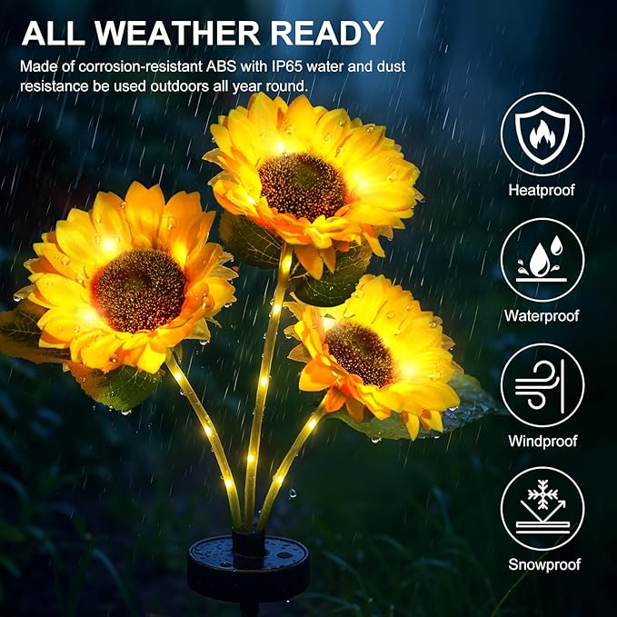 Upgraded Solar Sunflower Lights, 40-Hour Runtime - Image 5