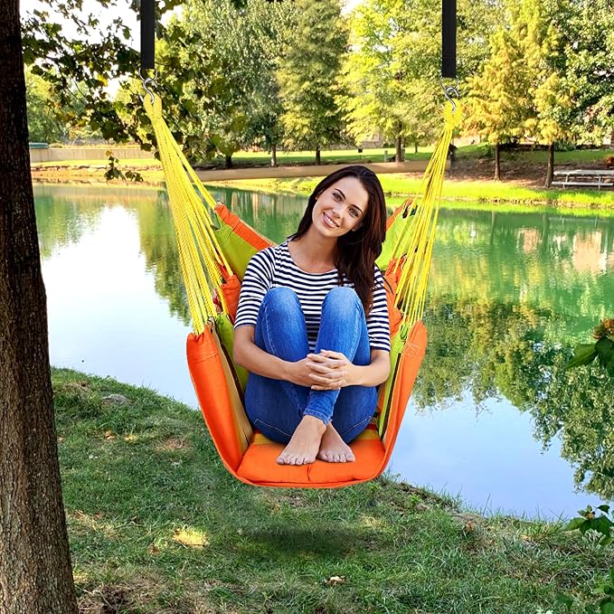 KPX Ourdoor Hanging Hammock Chair – Comfortable Tree Swing Chair Large Size - Image 4