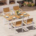 Outdoor Dining Set for 4, Aluminum Patio Table and Chairs Set by Oasbira