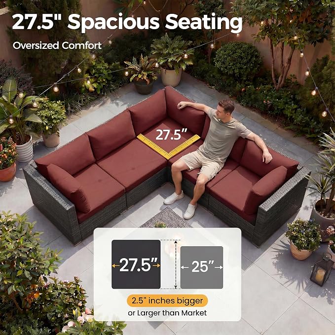 NICESOUL 9 Piece Large Patio Furniture Set - Image 6