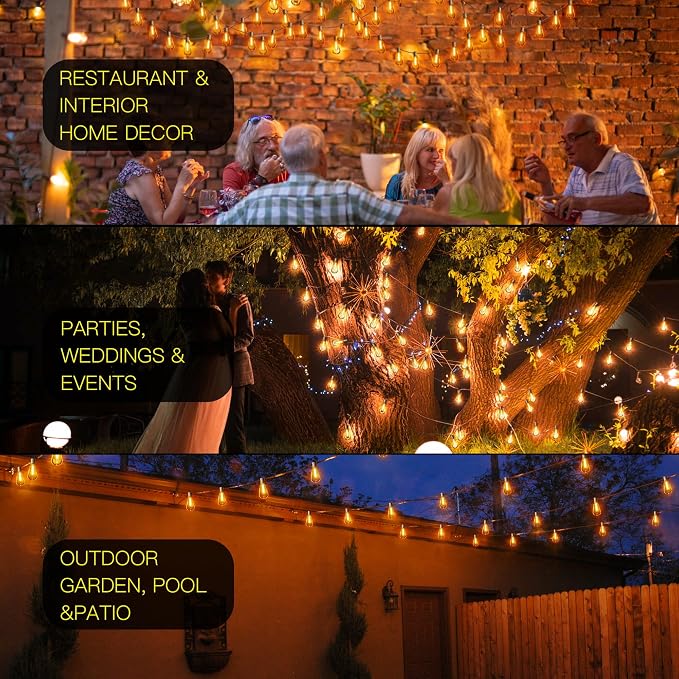 OHLUX Outdoor Light String, 30FT Dimmable Outdoor String Lights - Image 5