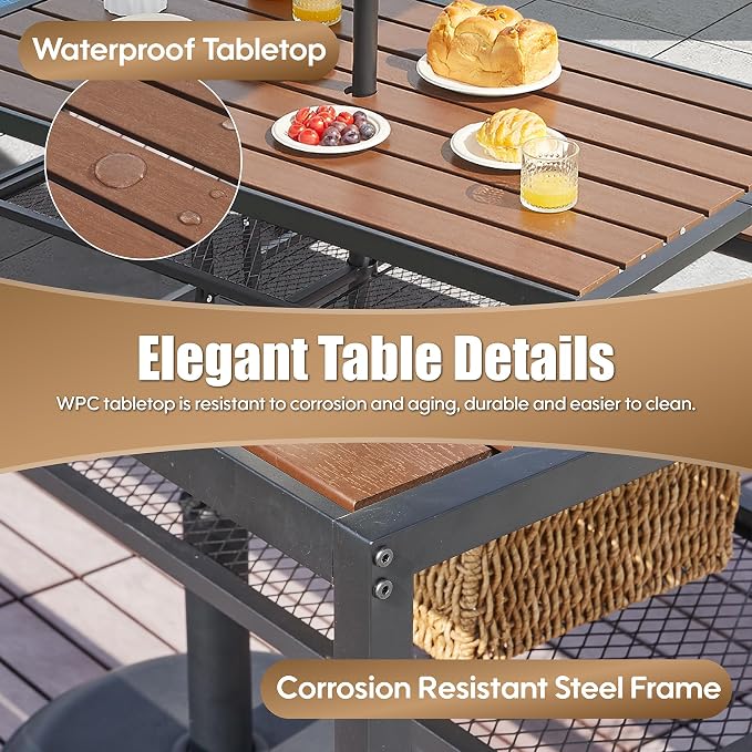 55'' Outdoor Picnic Table and Bench Set - Image 5