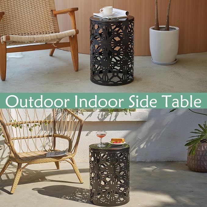 Y&M Set of 3 Patio Side Table for Living Room, Indoor End Tables for Bedroom - Image 7