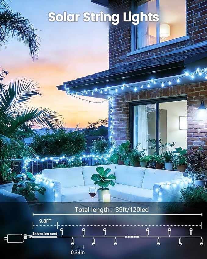 OZS 4 Pack 320LED Solar String Lights - Image 5