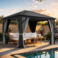 YITAHOME 10'X12' Single Hardtop Gazebo Metal Outdoor Patio Galvanized Iron by YITAHOME