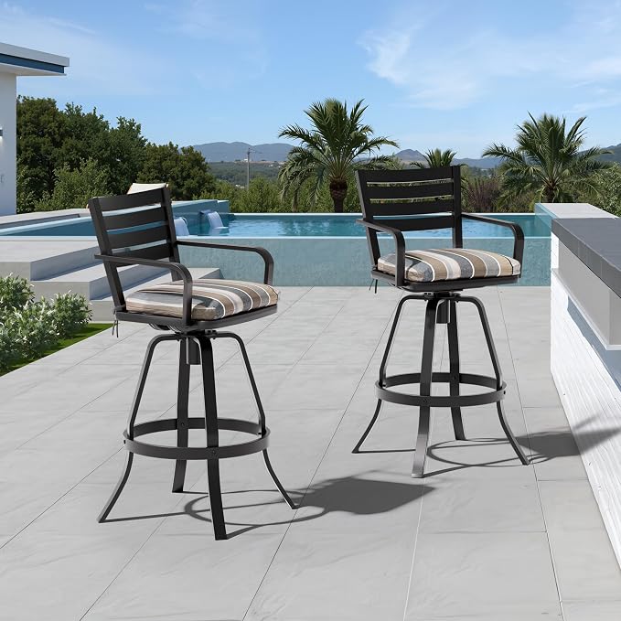 Pellebant Outdoor Bar Stools Set of 4 - Image 4