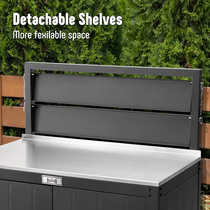 Garden Potting Bench with Storage Cabinet, Outdoor Gardening Table & Work Bench - Image 5