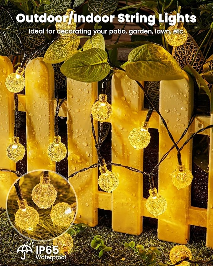 Solar String Lights Outdoor Waterproof, 2 Pack 60 LED 36.5 FT Each, Solar - Image 7