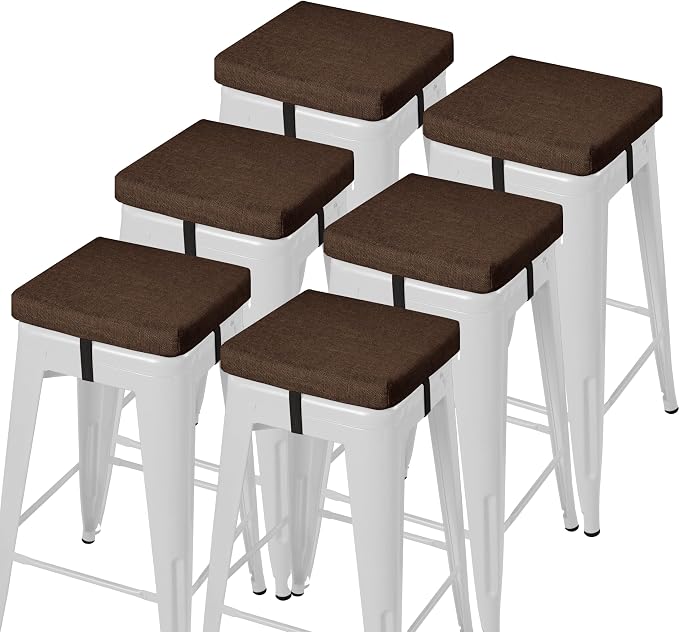 AddGrace Anti-Slip Bar Stool Cushions Square Bar Stool Seat Cushions by AddGrace