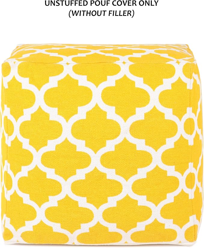 REDEARTH · UNSTUFFED Pouf Ottoman Cover Textured Storage Cube Boho Bean Bag - Image 5