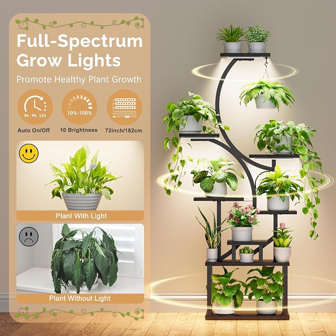 Plant Stand Indoor with Grow Lights - Image 2