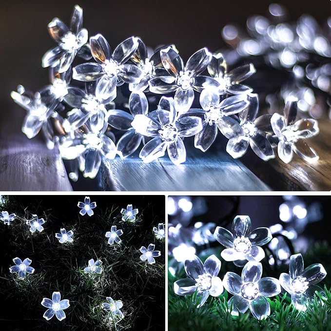 Solar String Lights for Outside，50 LED Solar Flower Lights Outdoor Waterproof - Image 4