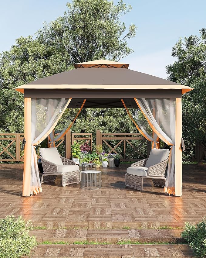 Canopy Tent 11x11, Pop Up Gazebo Tent Easy Setupwith 4 Sand Bags by GarveeLife