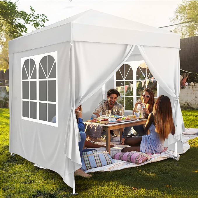 VINGLI Pop Up Canopy Tent with Sidewalls, Outdoor Gazebo Canopy Tent, Patio - Image 7