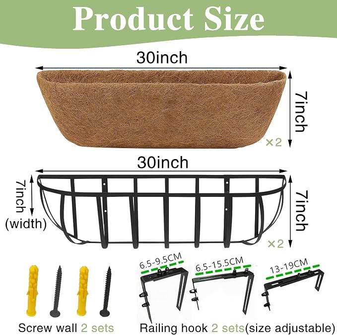 30 Inch Railing Planter Window Box Deck Balcony Rail Planter - Image 4