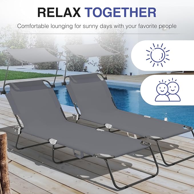 Outdoor Folding Lounge Chair - Image 4