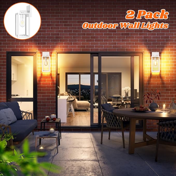 Brightever 2-Pack Outdoor Wall Light Fixtures, Waterproof Anti-Rust Outside - Image 6