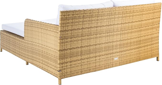 SAFAVIEH Outdoor Collection Cadeo Natural/White Cushion Daybed PAT7500D - Image 7