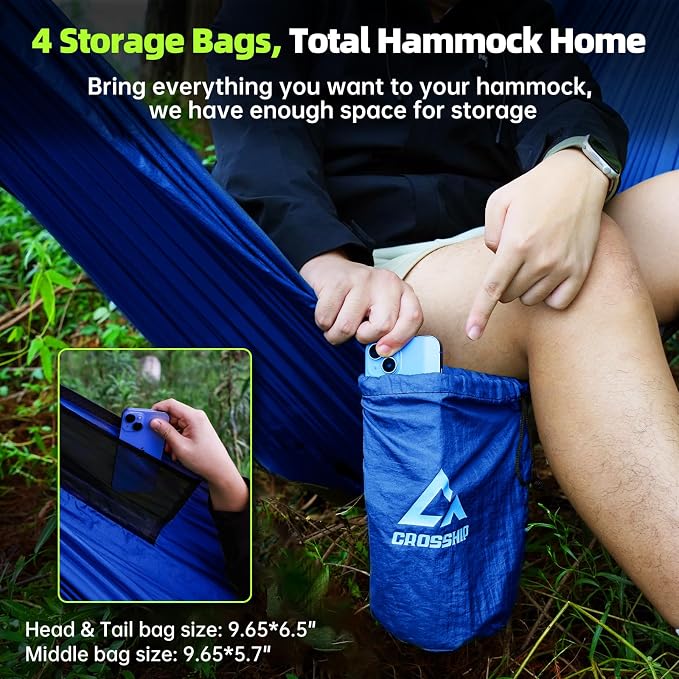 Camping Hammock with Mosquito Net – Portable Parachute Nylon Hammock Tent with - Image 3