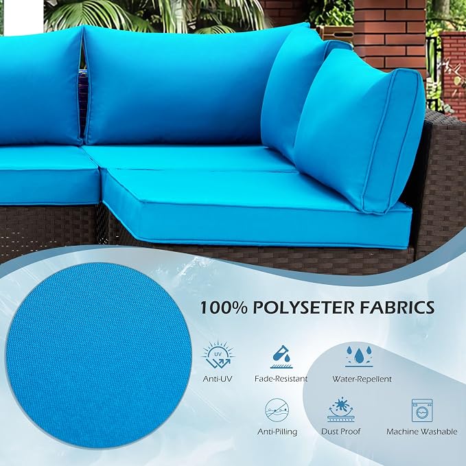 HOMREST Replacement Cushions for Outdoor Furniture, 25x25 Inch 14-Piece Patio - Image 5