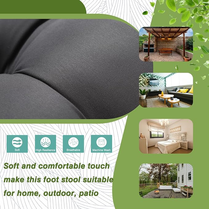 15" Foldable Foot Stool Ottoman - Image 2