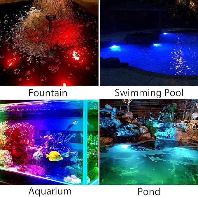 Solar Pond Lights, 18 LED Super Bright RGB LED Underwater Spotlights Color - Image 2
