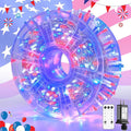 JMEXSUSS 400 LED Red White and Blue Lights Outdoor, 132FT 4th of July Lights by JMEXSUSS