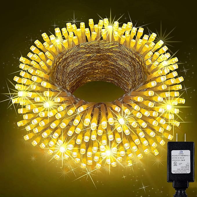 KNONEW 197FT 500 LED Christmas Lights Outdoor String Lights 8 Modes & Memory by KNONEW