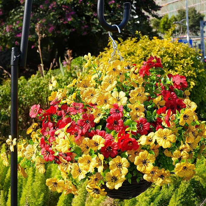Artificial Flowers for Outdoor, UV Resistant Fake Silk Flowers, Realistic Faux - Image 5